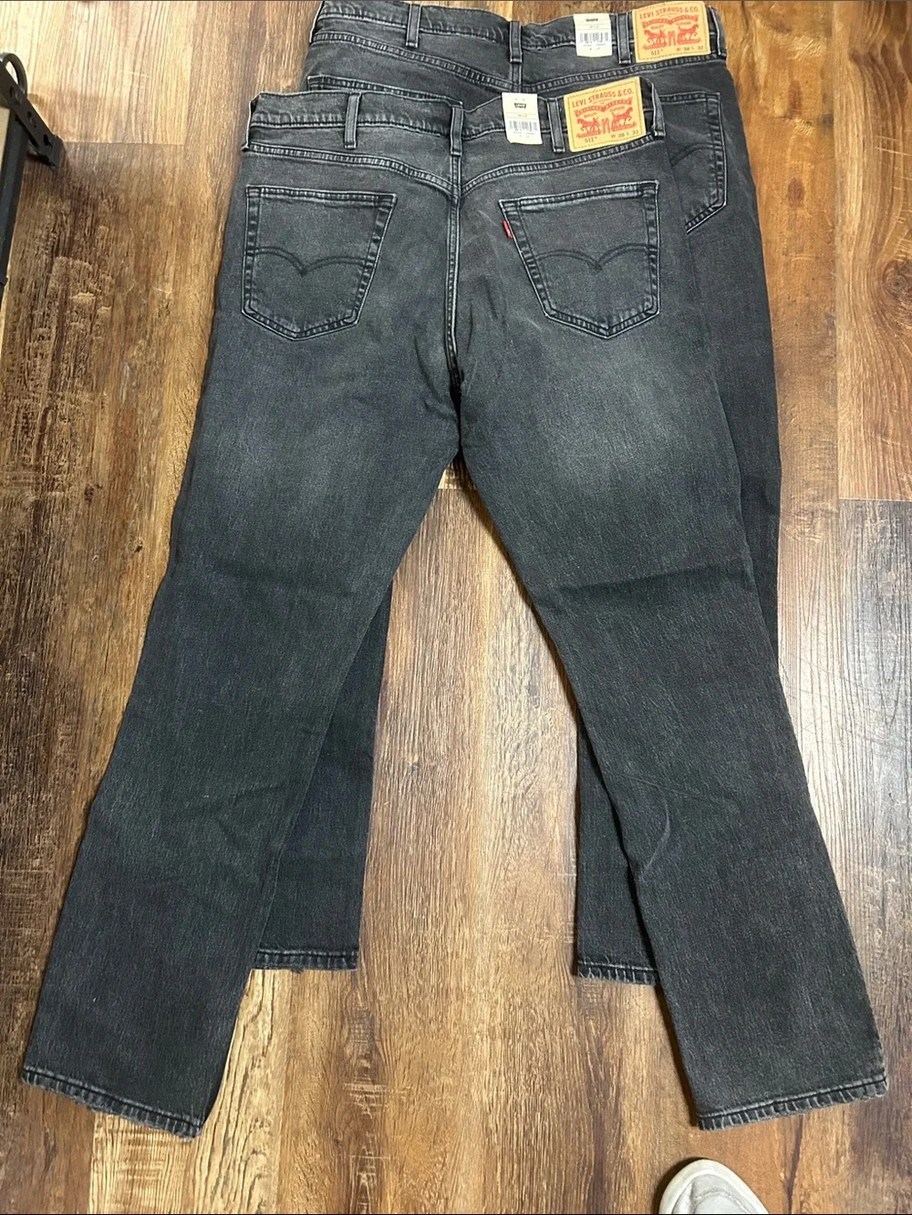 Levi's Black Faded Straight-Leg Jeans - Pair